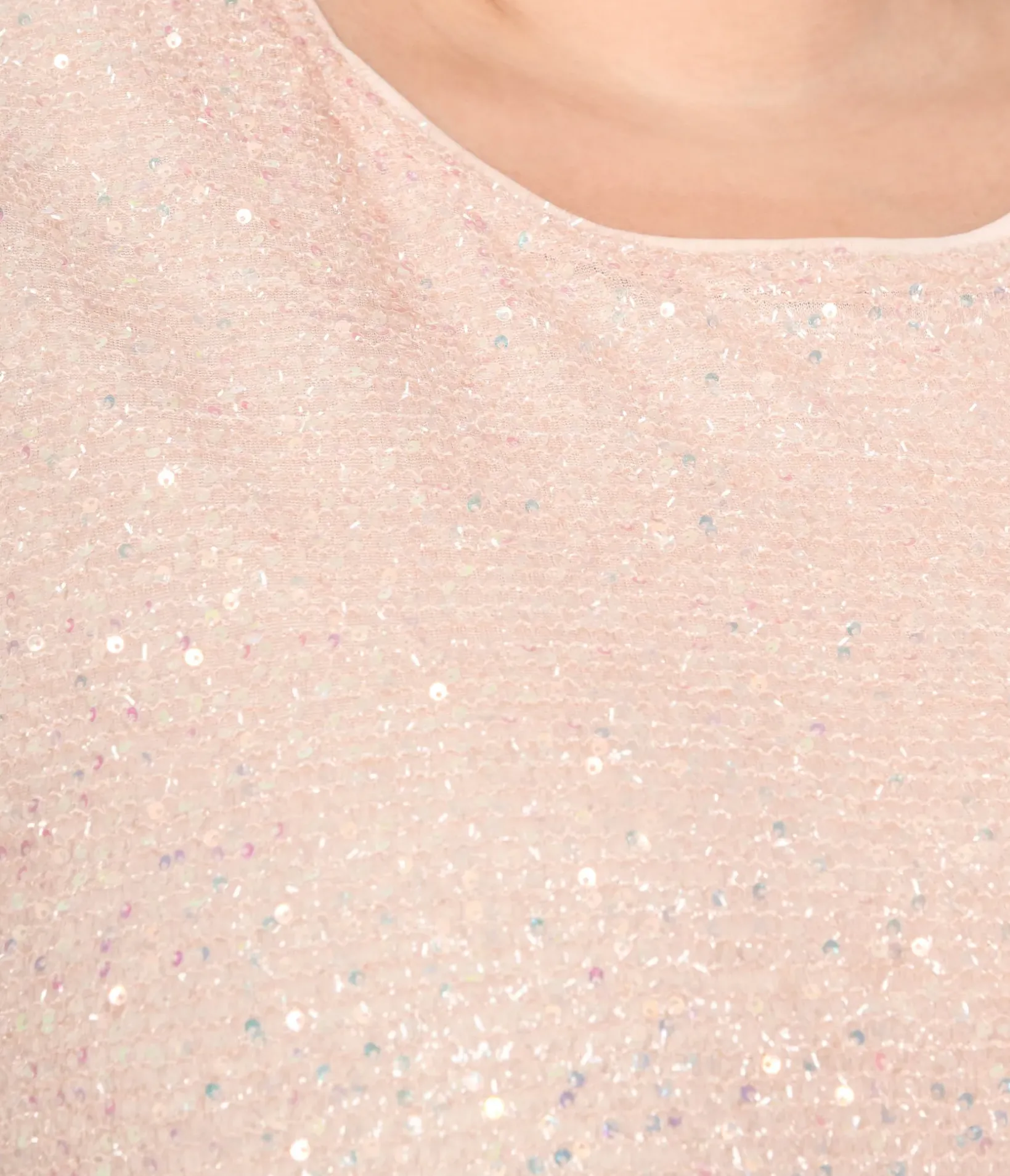 Unique Vintage Pocket Dresses|Everyday Dresses>Baby Pink Sequin Asymmetrical Shift Dress