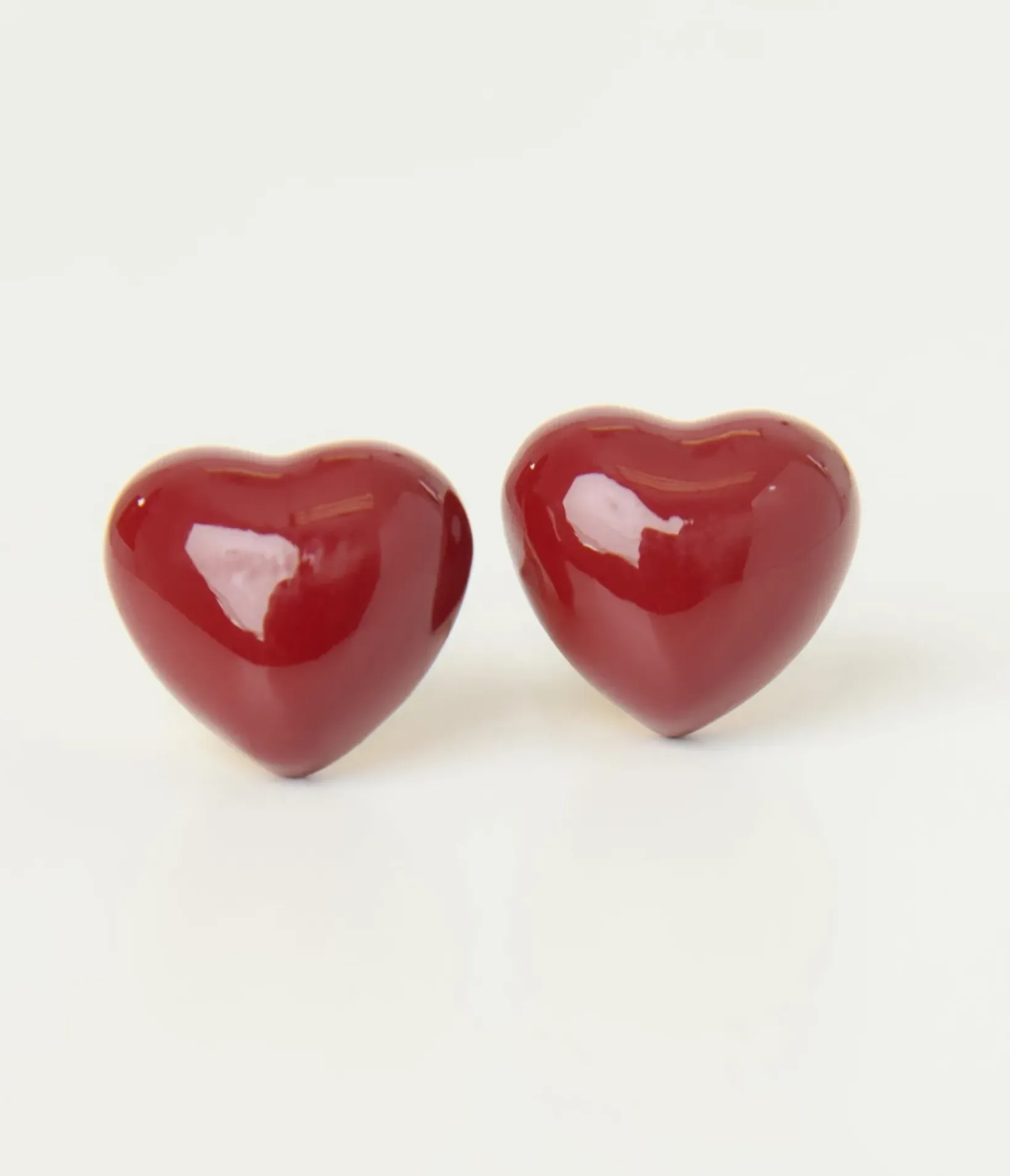 Unique Vintage Earrings>Banned Burgundy Lucky Heart Earrings