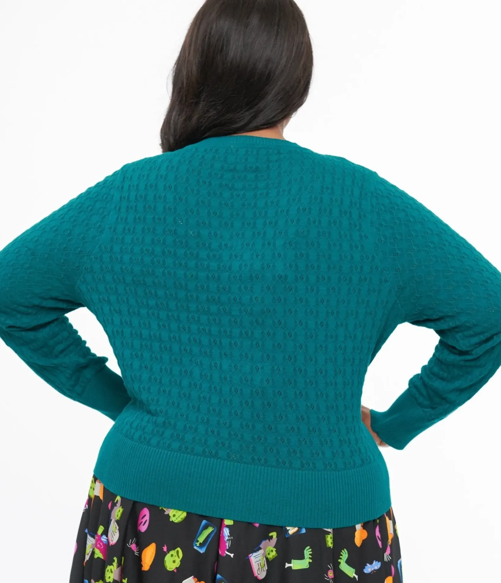 Unique Vintage Sweaters & Cardigans|Work Wear>Banned Plus Size 1950s Green Katie Cardigan