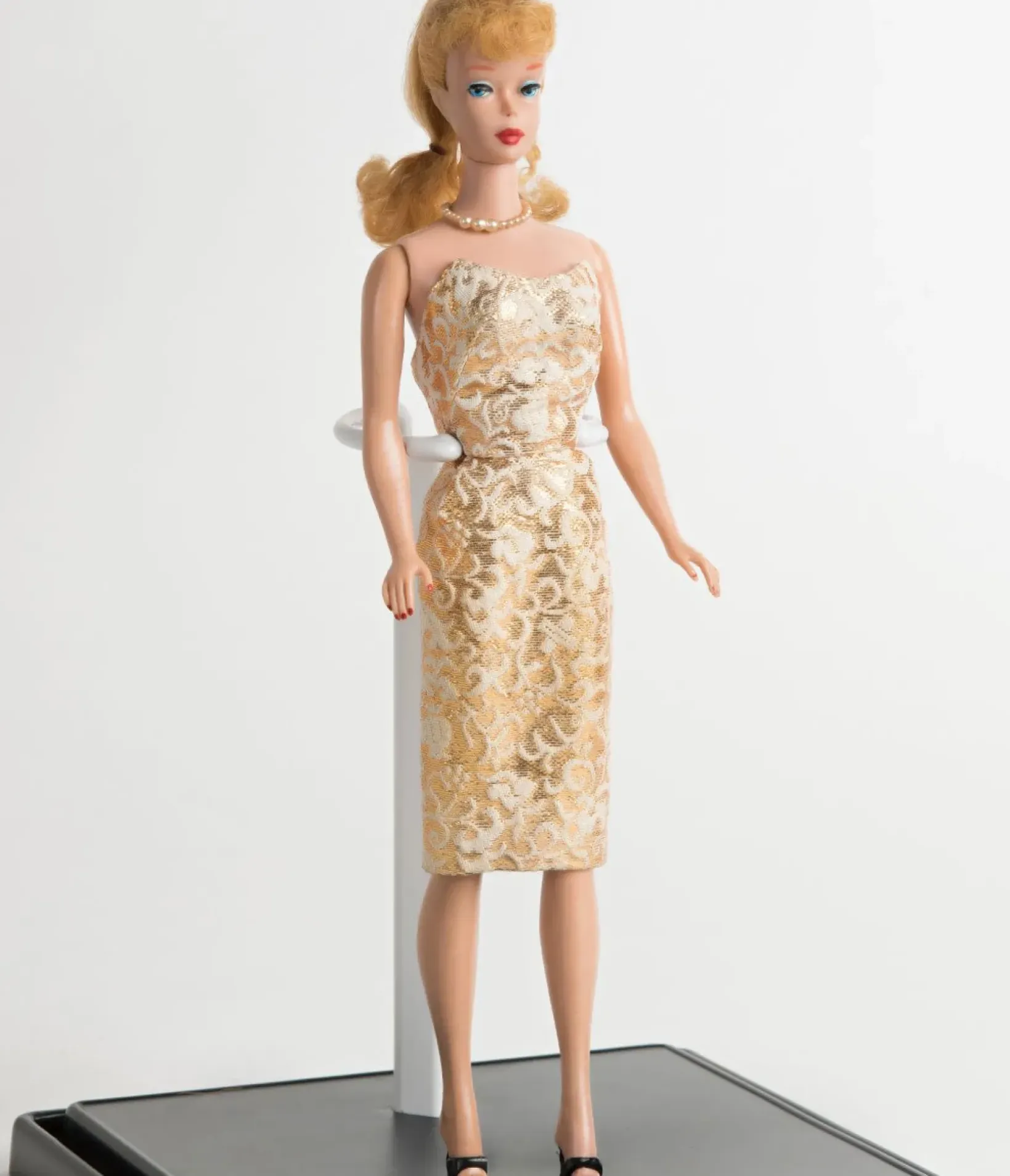 Unique Vintage Pencil|Everyday Dresses>Barbieª x Golden Girl Brocade Sheath Dress