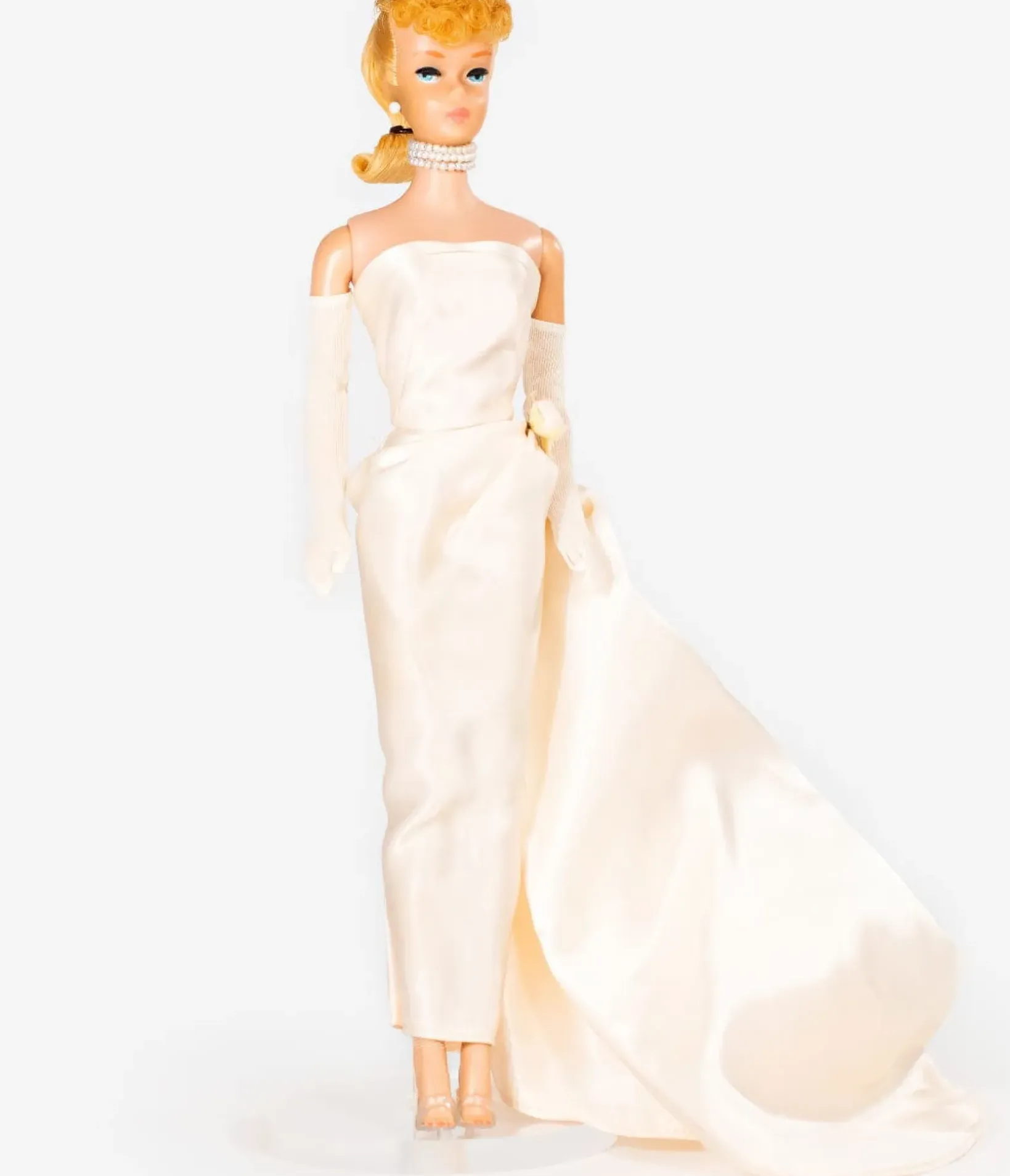Unique Vintage Pencil|Everyday Dresses>Barbie™ x Pink Satin Strapless Enchanted Evening Gown