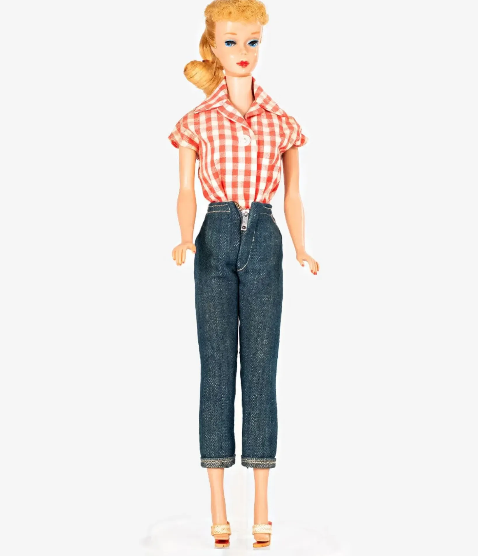 Unique Vintage All Things Red>Barbie x Plus Size Red & White Gingham Woven Picnic Blouse