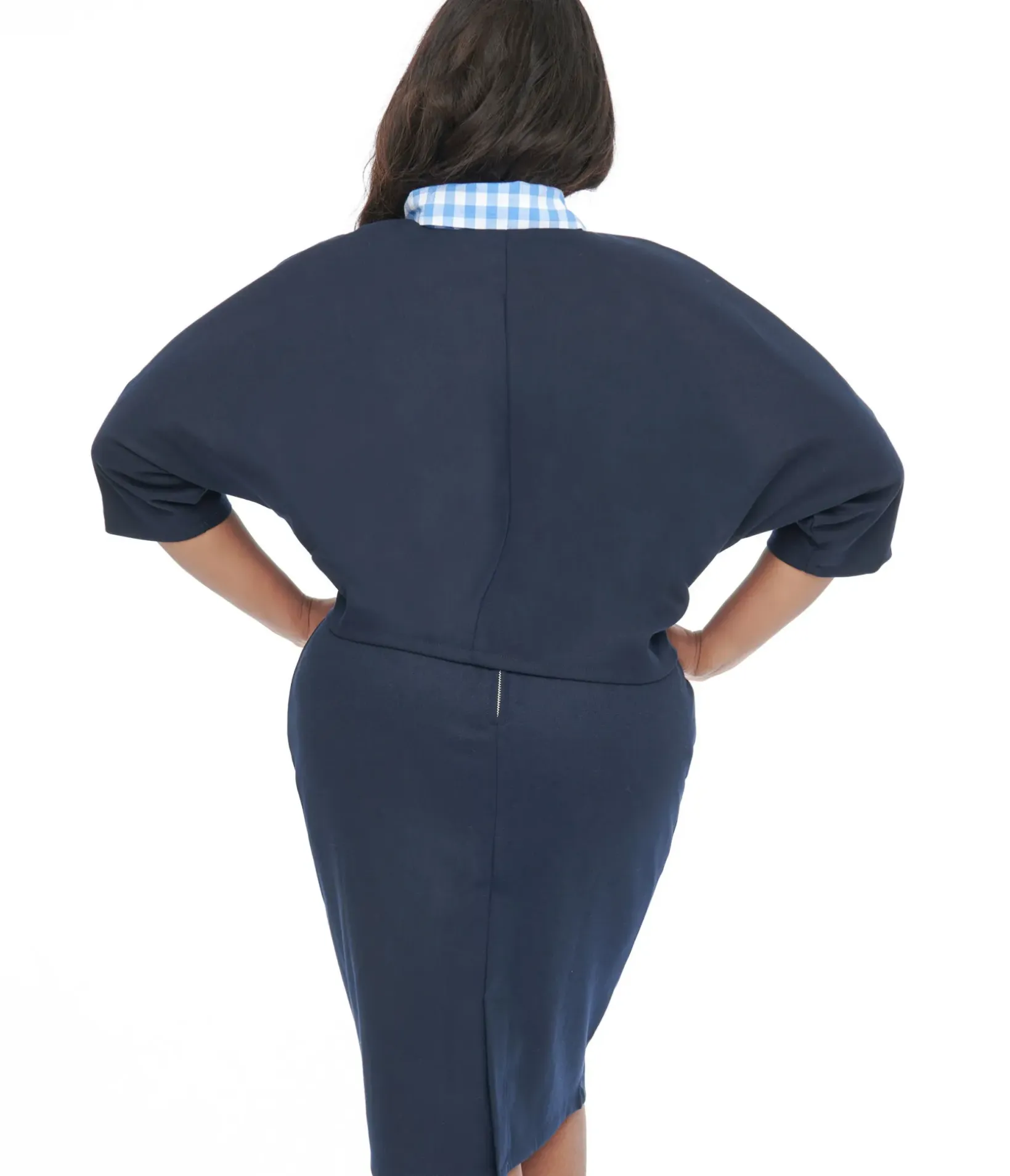 Unique Vintage Jackets|Coats & Jackets>Barbie x Plus Size 1950s Navy Barbie Commuter Set Box Coat