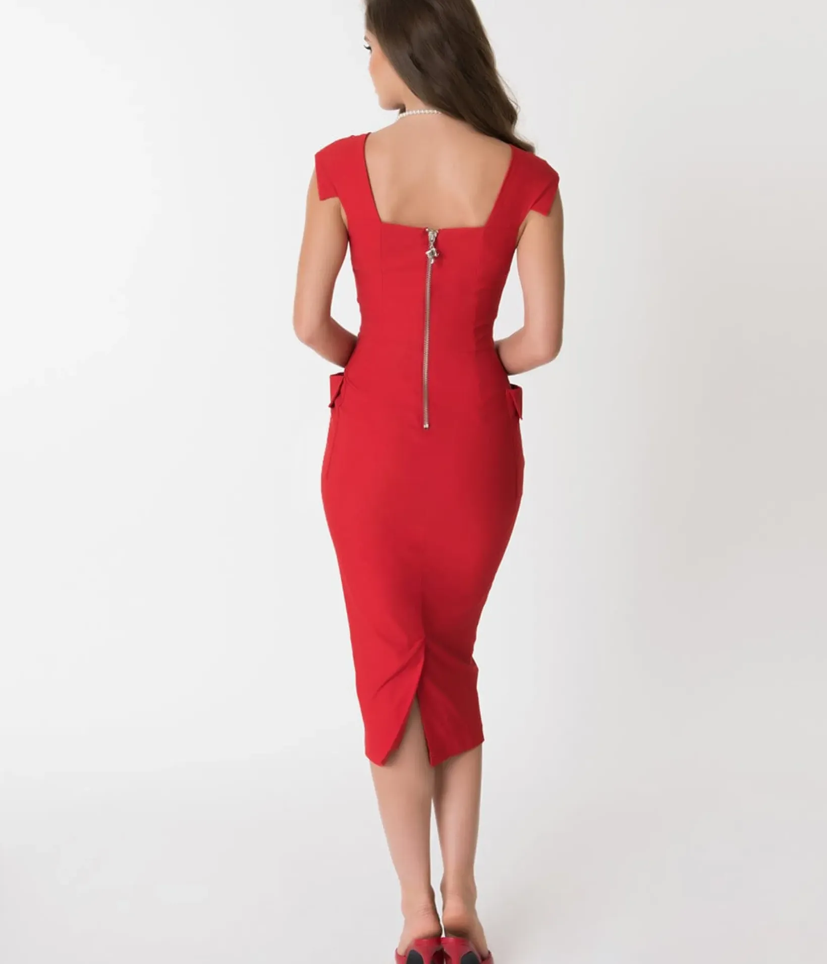 Unique Vintage Pencil|Pencil>Barbie™ x Red Sheath Sensation Wiggle Dress