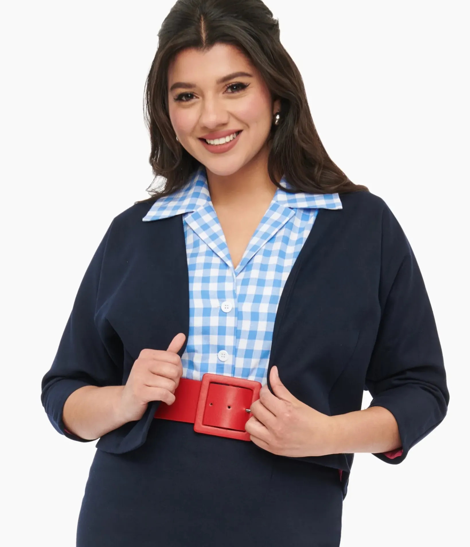 Unique Vintage Coats & Jackets|Work Wear>Barbie x 1950s Navy Commuter Set Box Coat