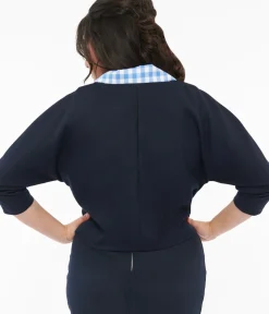 Unique Vintage Coats & Jackets|Work Wear>Barbie x 1950s Navy Commuter Set Box Coat