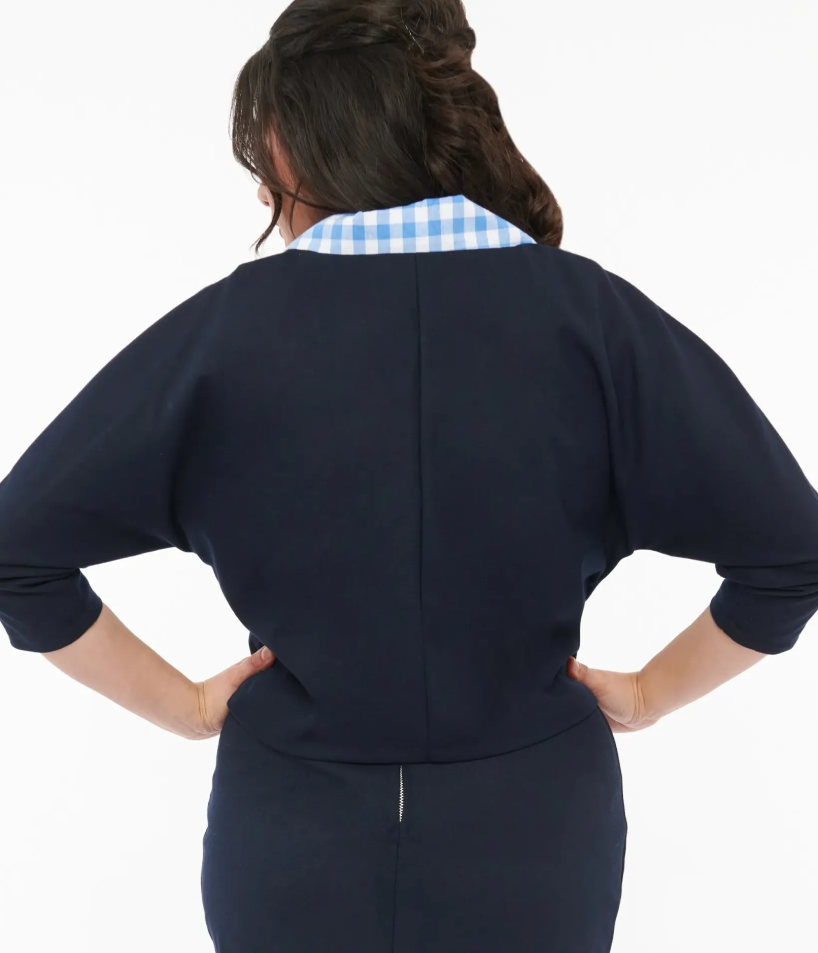 Unique Vintage Coats & Jackets|Work Wear>Barbie x 1950s Navy Commuter Set Box Coat