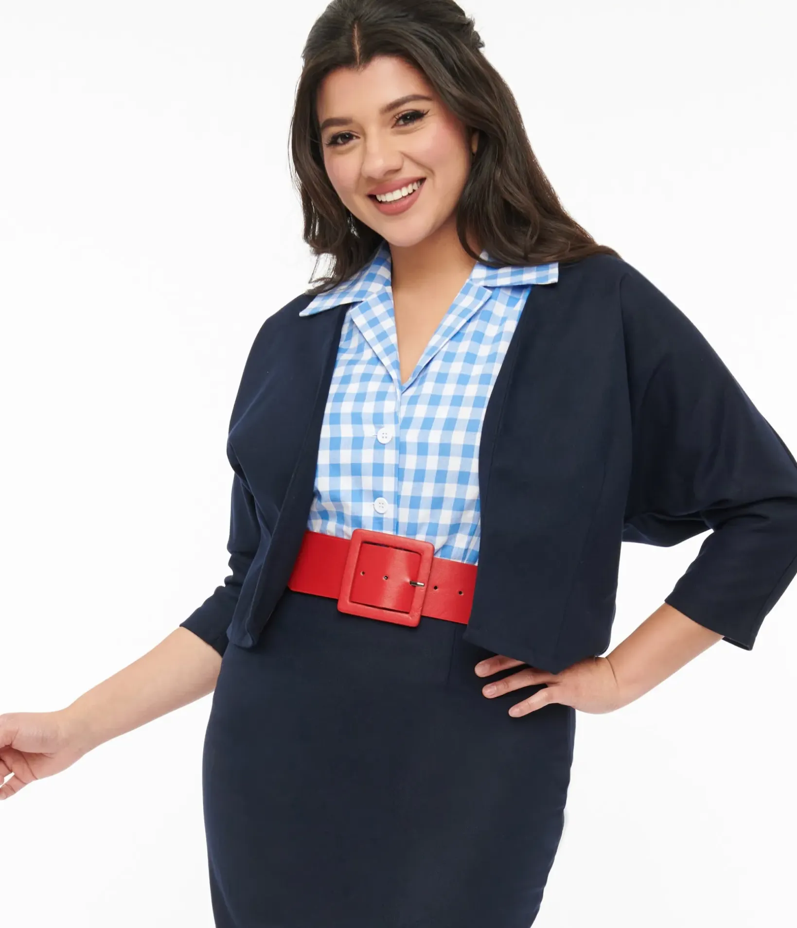 Unique Vintage Coats & Jackets|Work Wear>Barbie x 1950s Navy Commuter Set Box Coat