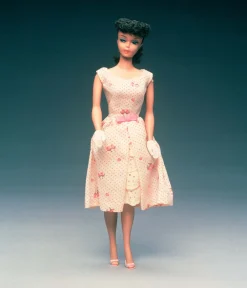 Unique Vintage Swing|Everyday Dresses>Barbie x 1960s Pink Rosebud Garden Party Swing Dress