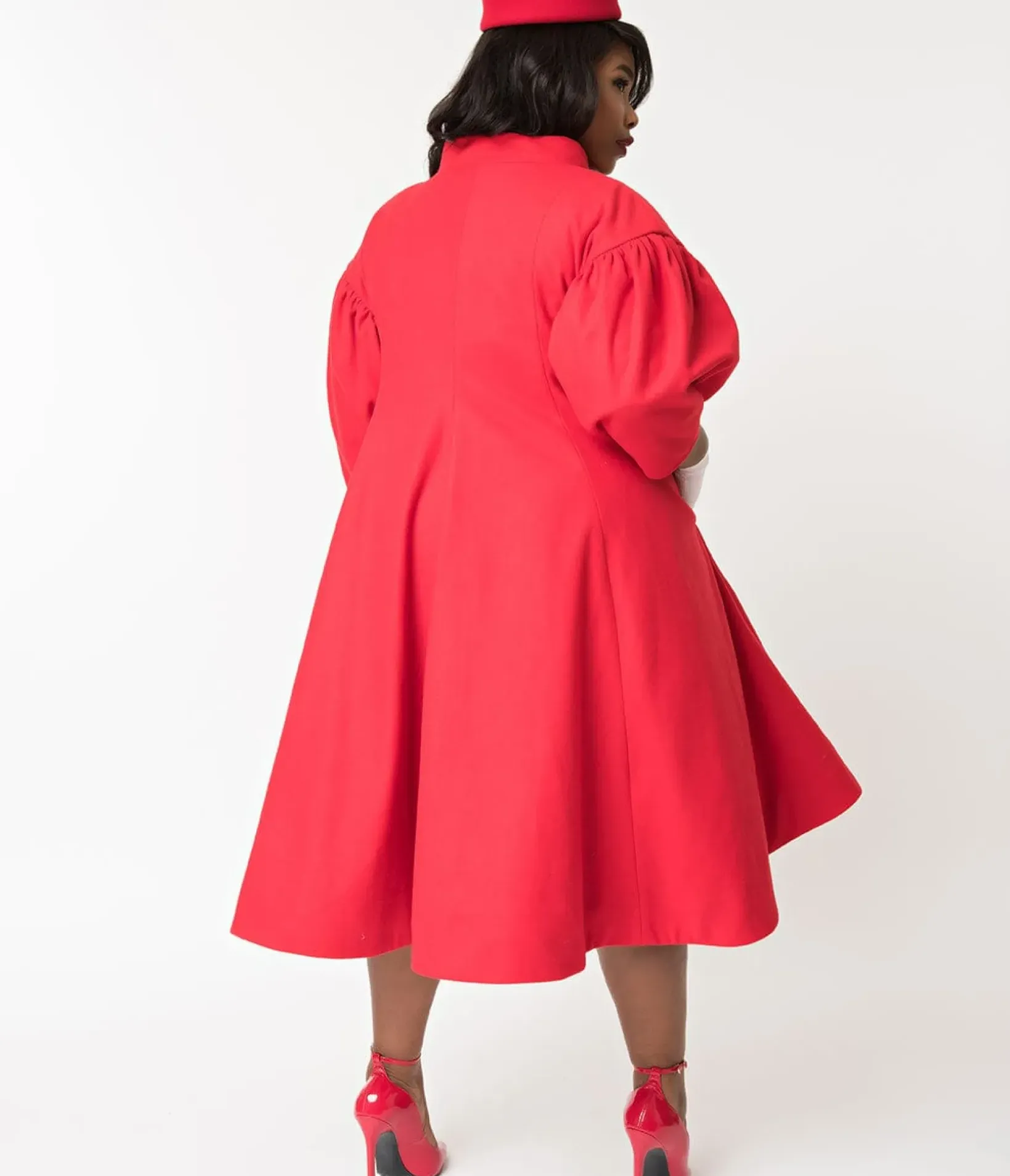 Unique Vintage Coats & Jackets|Everyday Dresses>Barbie™ x 1960s Style Red Flare Swing Coat