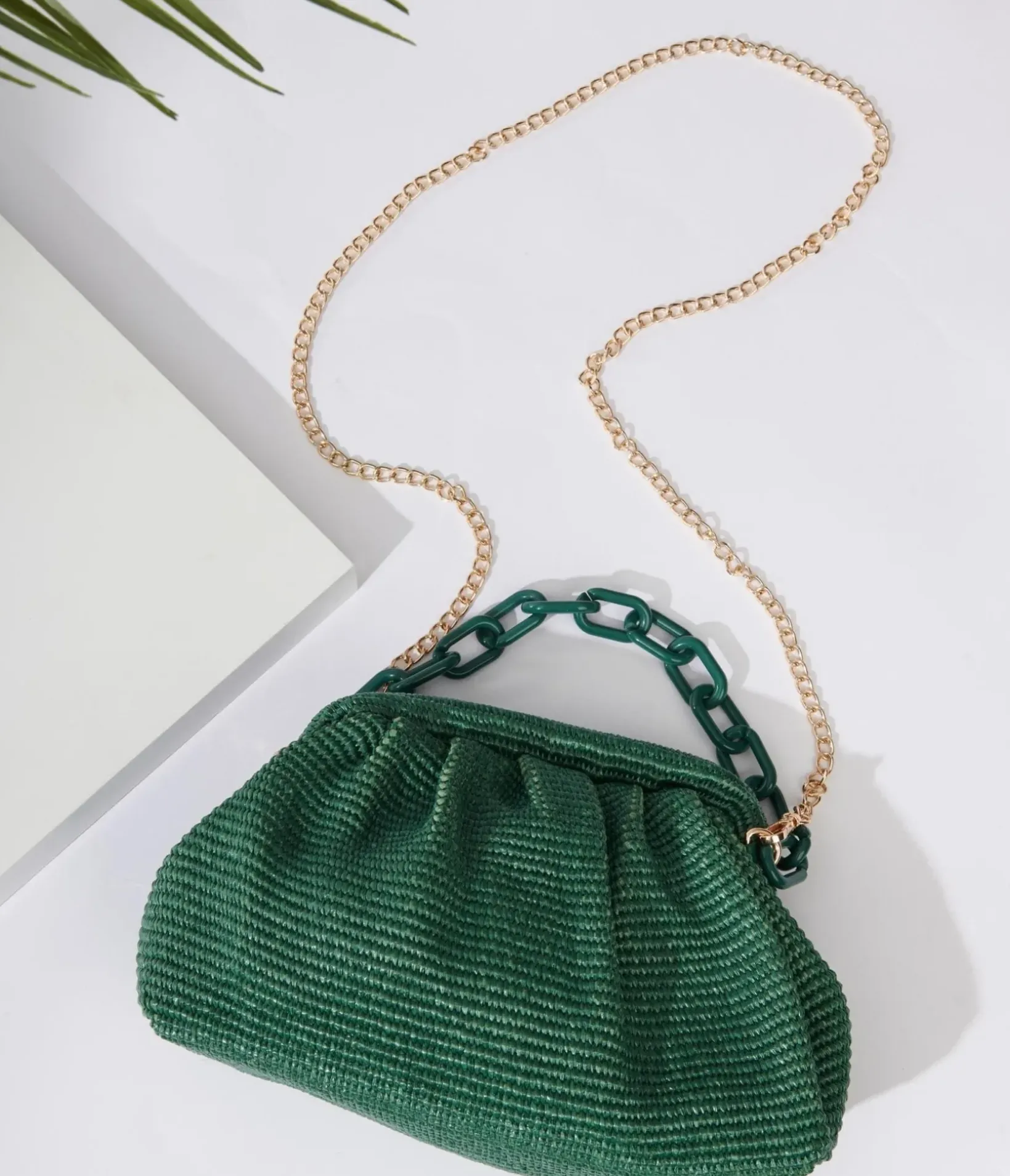 Unique Vintage Honeymoon Outfits>Basil Green Solana Clutch Handbag