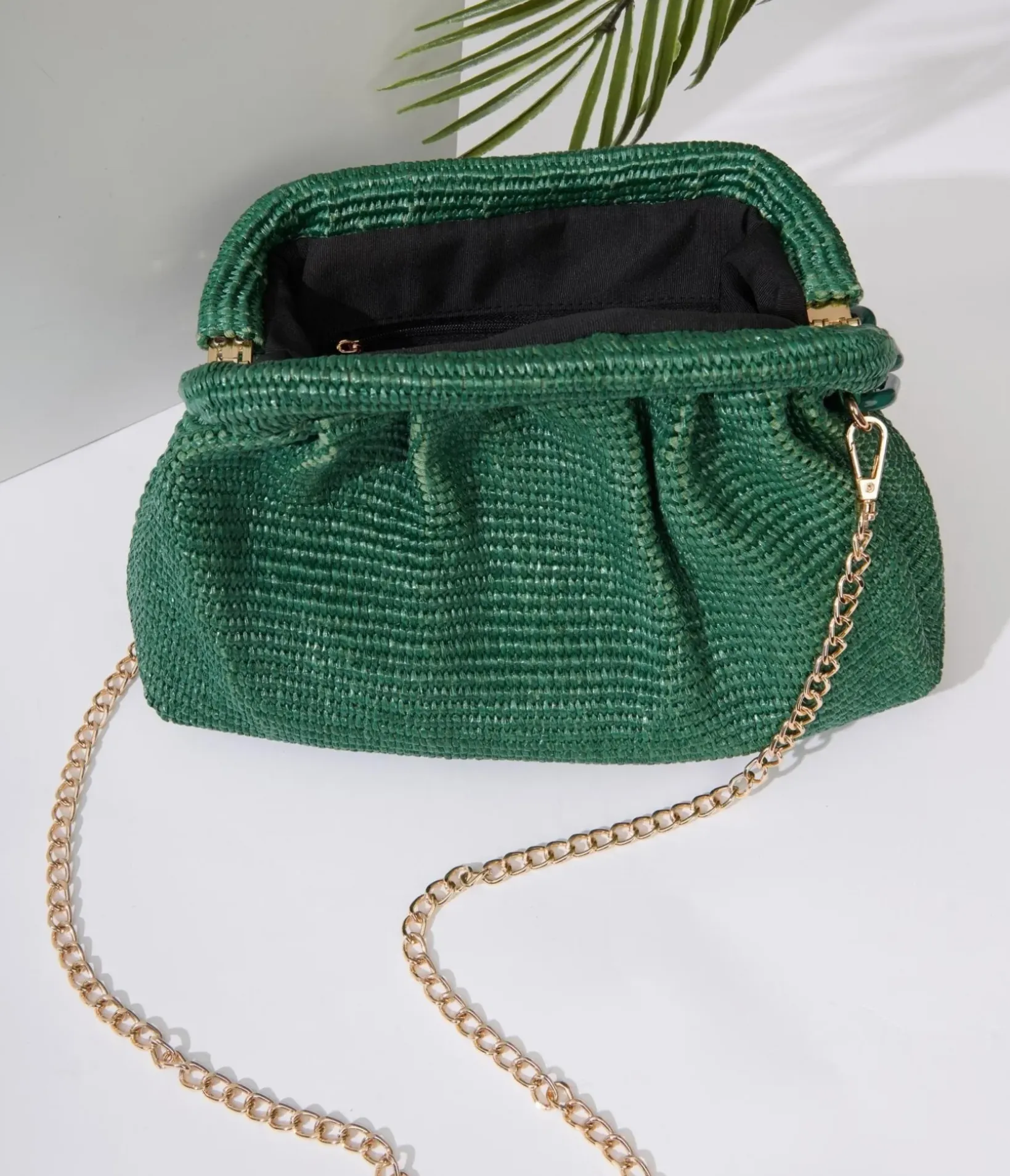 Unique Vintage Honeymoon Outfits>Basil Green Solana Clutch Handbag