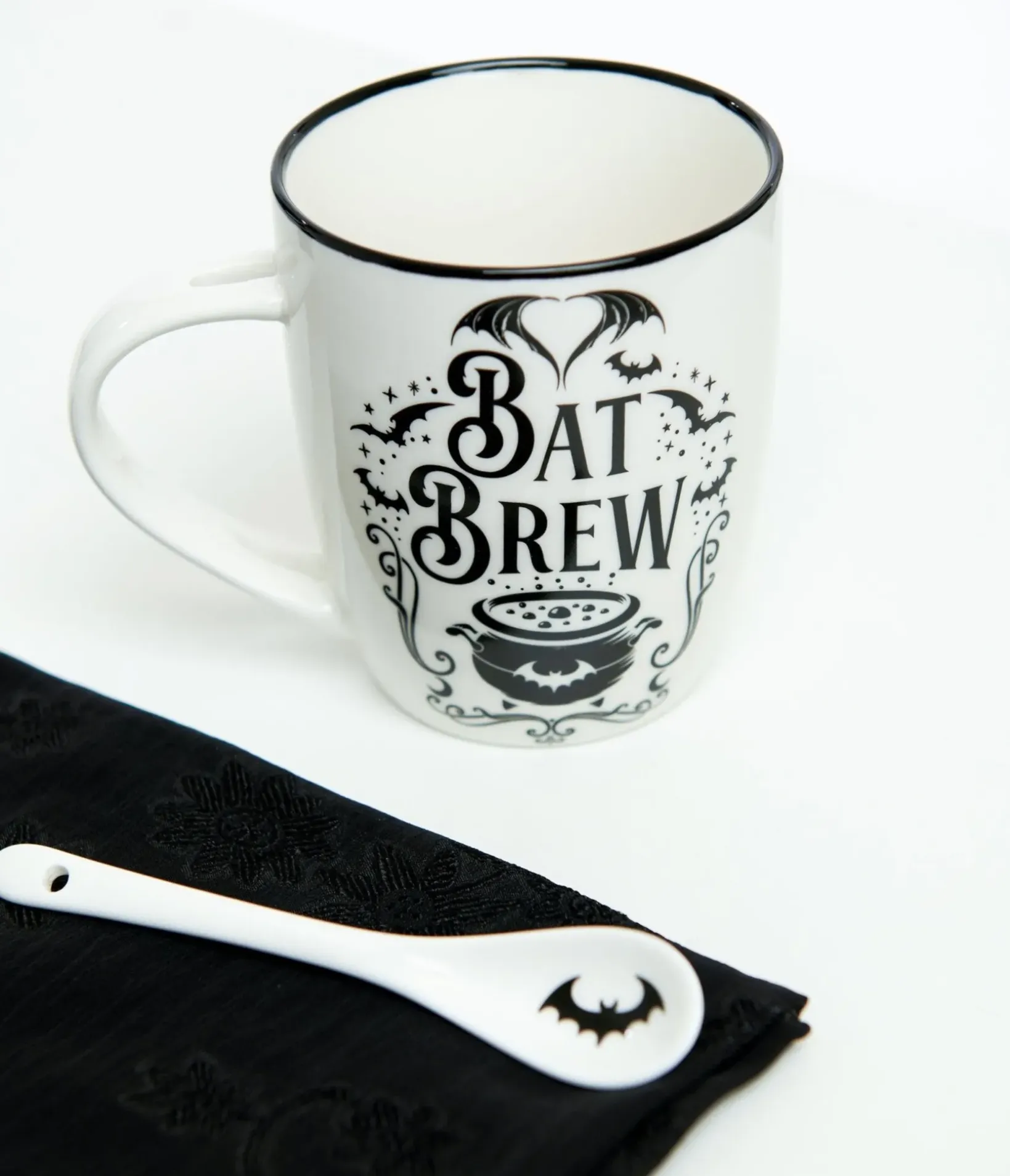 Unique Vintage Halloween>Bat Brew Mug & Spoon Set