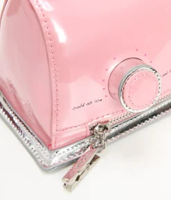 Unique Vintage All Things Pink|Novelty Bags>Betsey Johnson Pink Iron Crossbody Bag