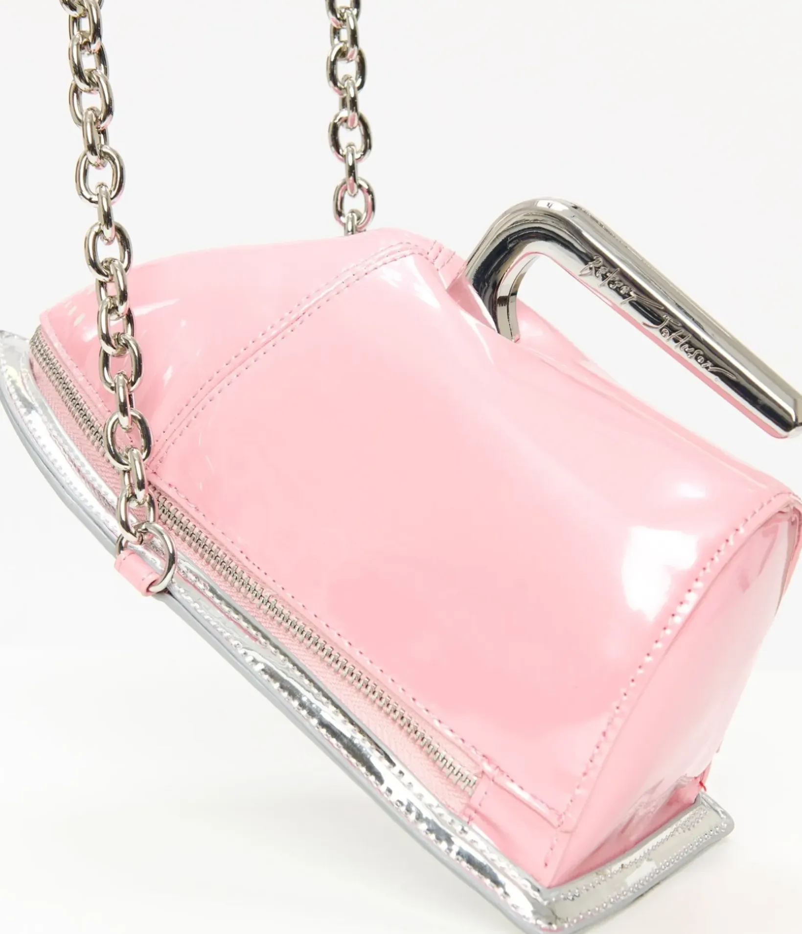 Unique Vintage All Things Pink|Novelty Bags>Betsey Johnson Pink Iron Crossbody Bag
