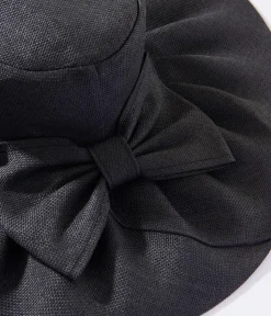 Unique Vintage Sun Hats>Black Bow Sun Hat