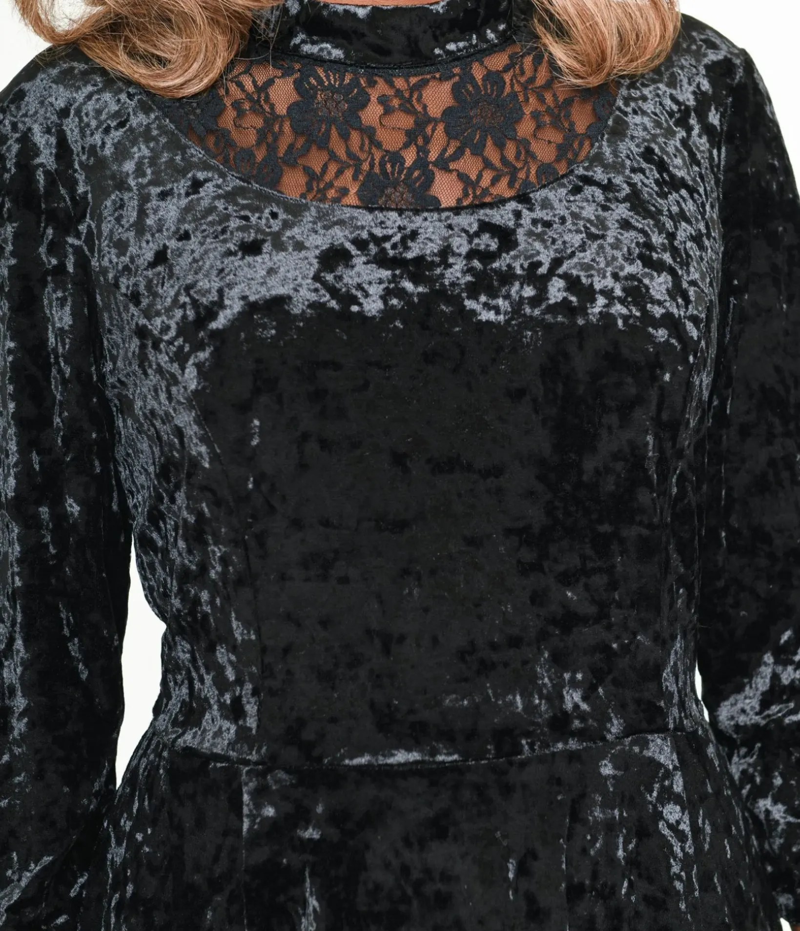 Unique Vintage Swing|Pocket Dresses>Black Diamond Velvet Swing Dress
