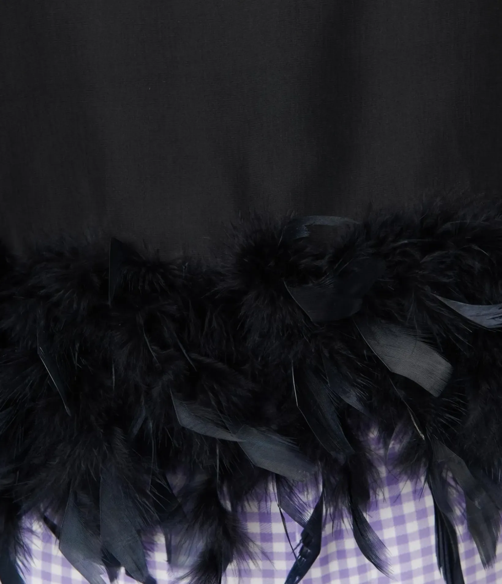 Unique Vintage Blouses>Black Feather Trim Top