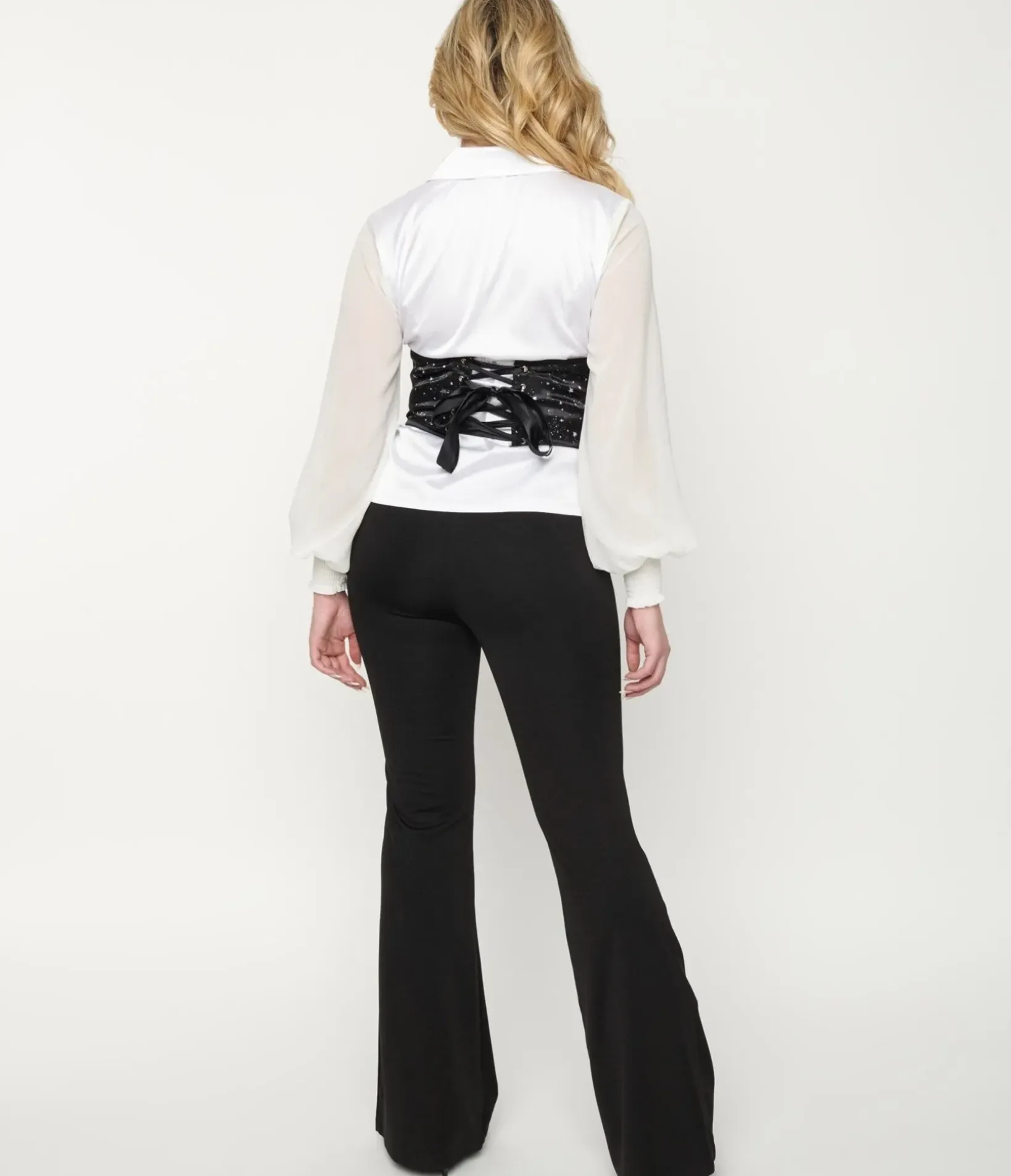 Unique Vintage All Things Black>Black Front Pleat Flare Pants