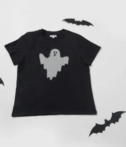 Unique Vintage Graphic Tees|Graphic Tees>Black Ghost Sequin Unisex Tee