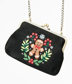 Unique Vintage All Things Black>Black Gingerbread Man Handbag