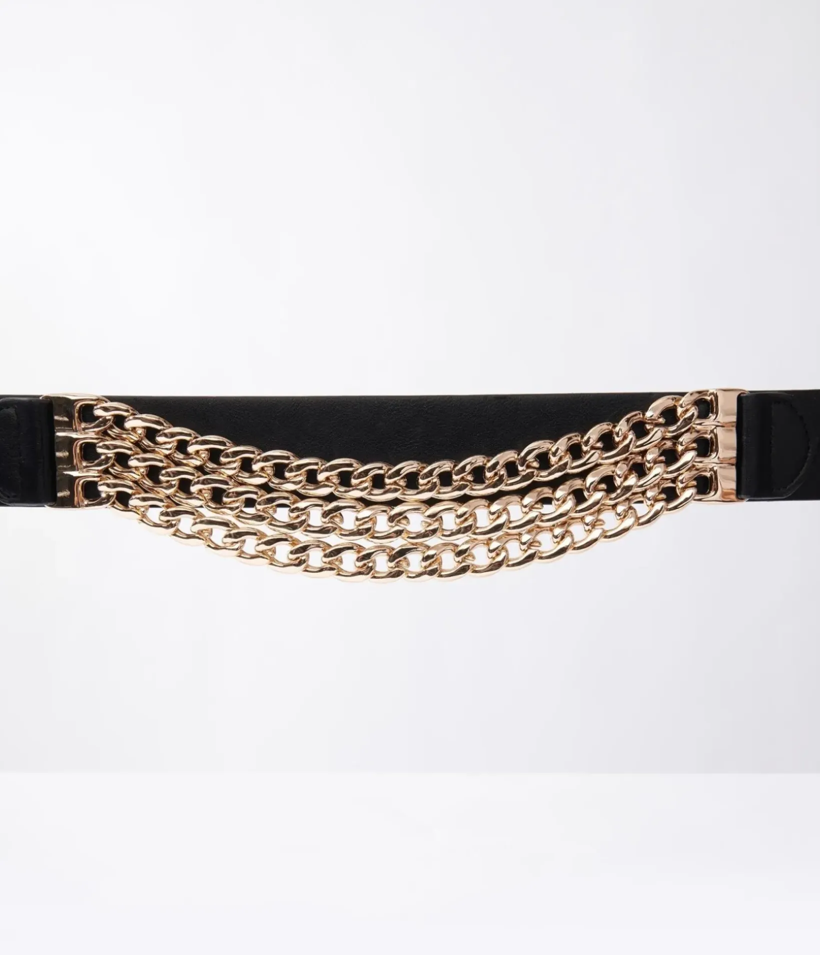 Unique Vintage Concert & Festivals|Belts>Black & Gold Chain Link Belt