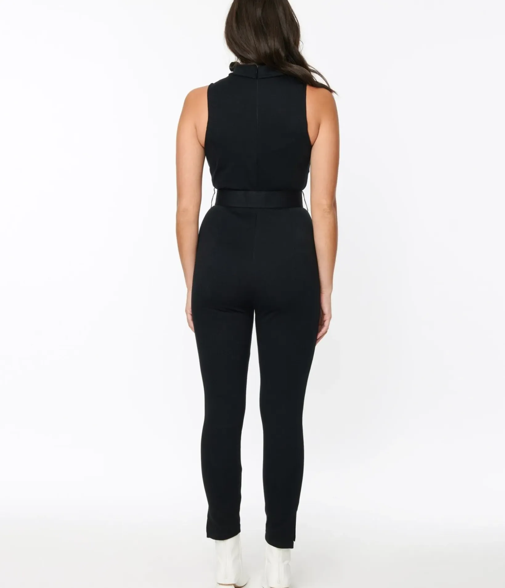 Unique Vintage Rompers & Jumpsuits|Rompers & Jumpsuits>Black Knit Belted Celina Jumpsuit