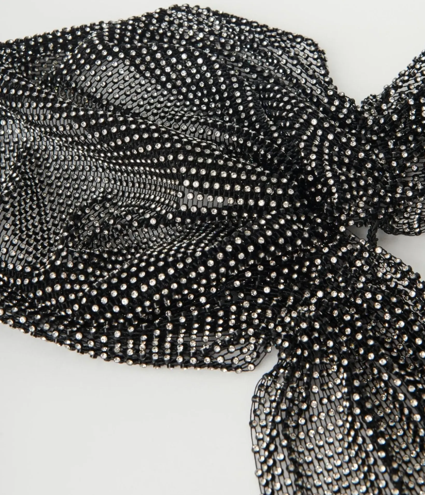 Unique Vintage Hair Scarves|Gloves & Scarves>Black Mesh & Silver Rhinestone Headscarf