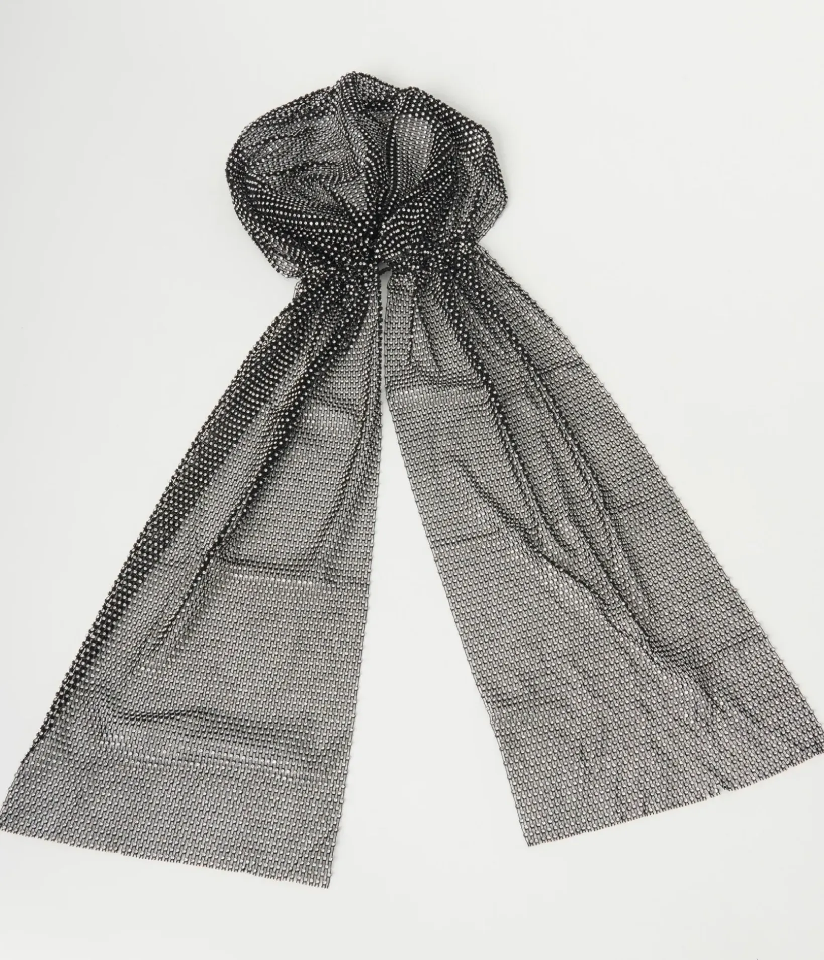 Unique Vintage Hair Scarves|Gloves & Scarves>Black Mesh & Silver Rhinestone Headscarf