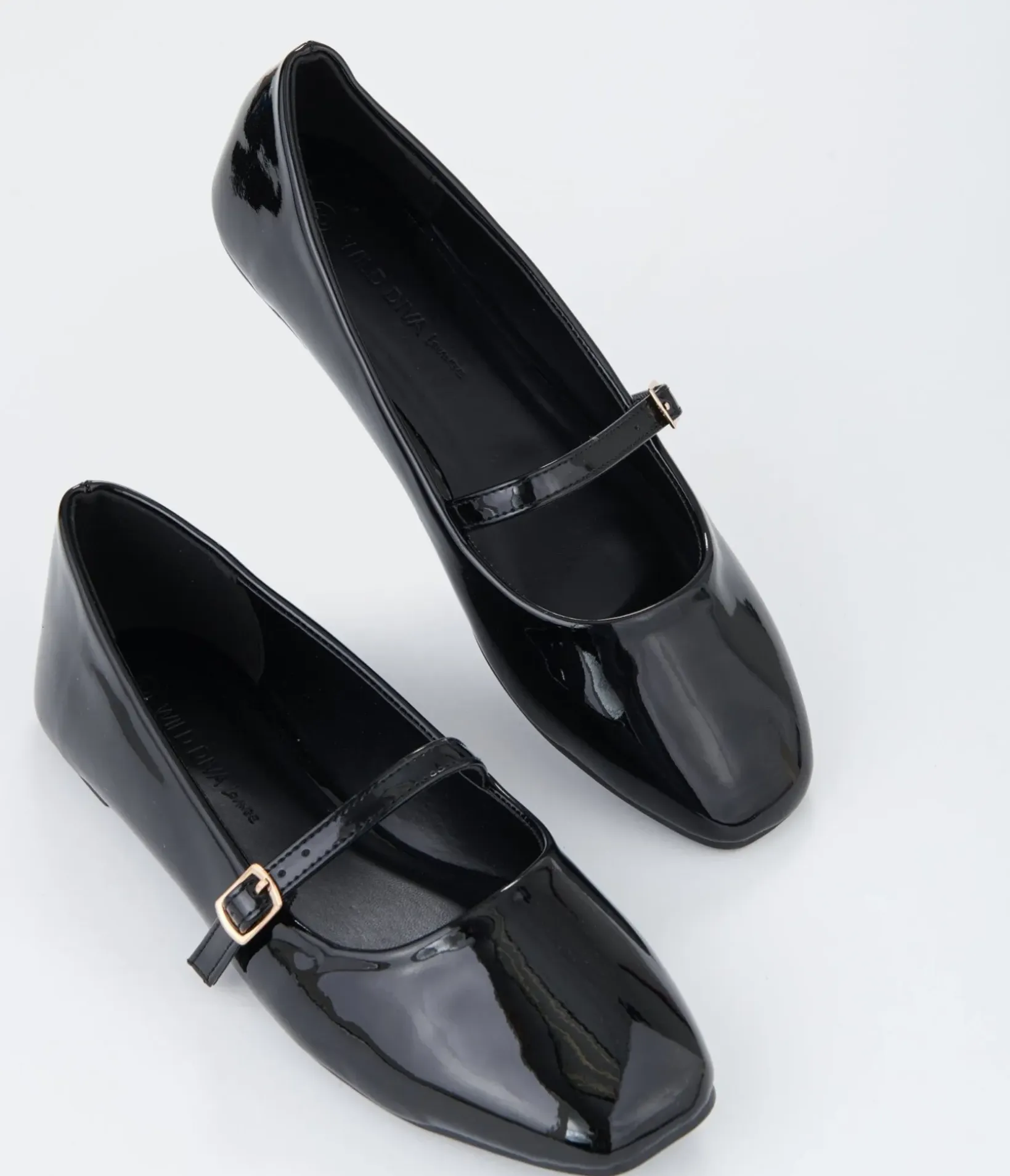 Unique Vintage Work Wear|Flats>Black Patent Leatherette Mary Jane Flats