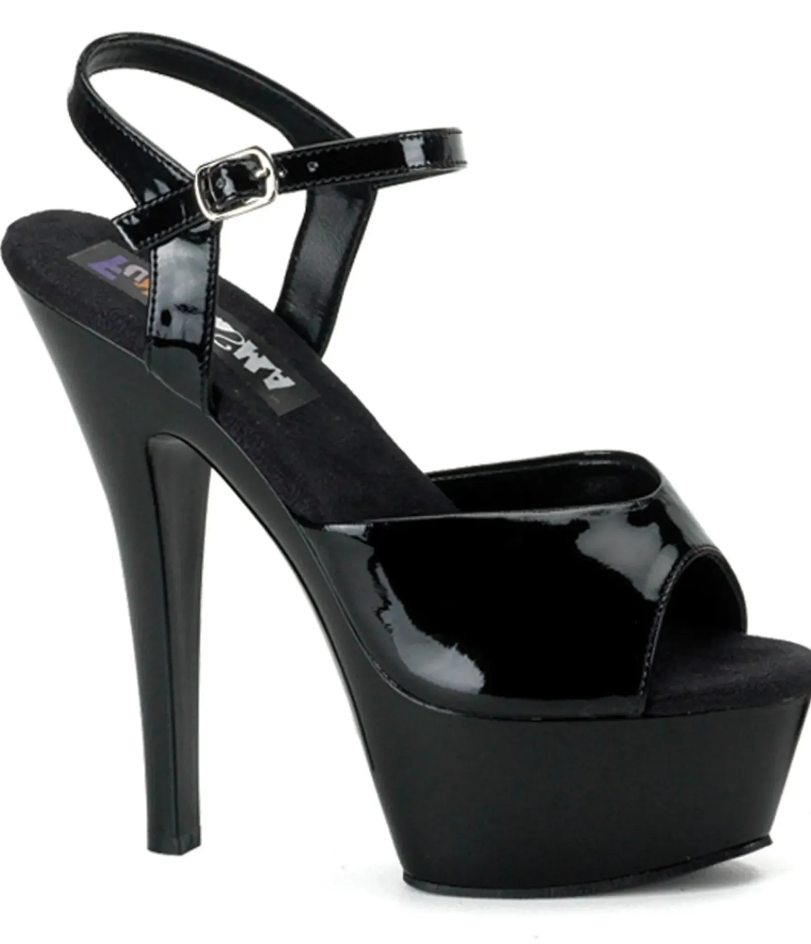 Unique Vintage Heels|Sandals>Black Patent Leatherette Platform Sandals