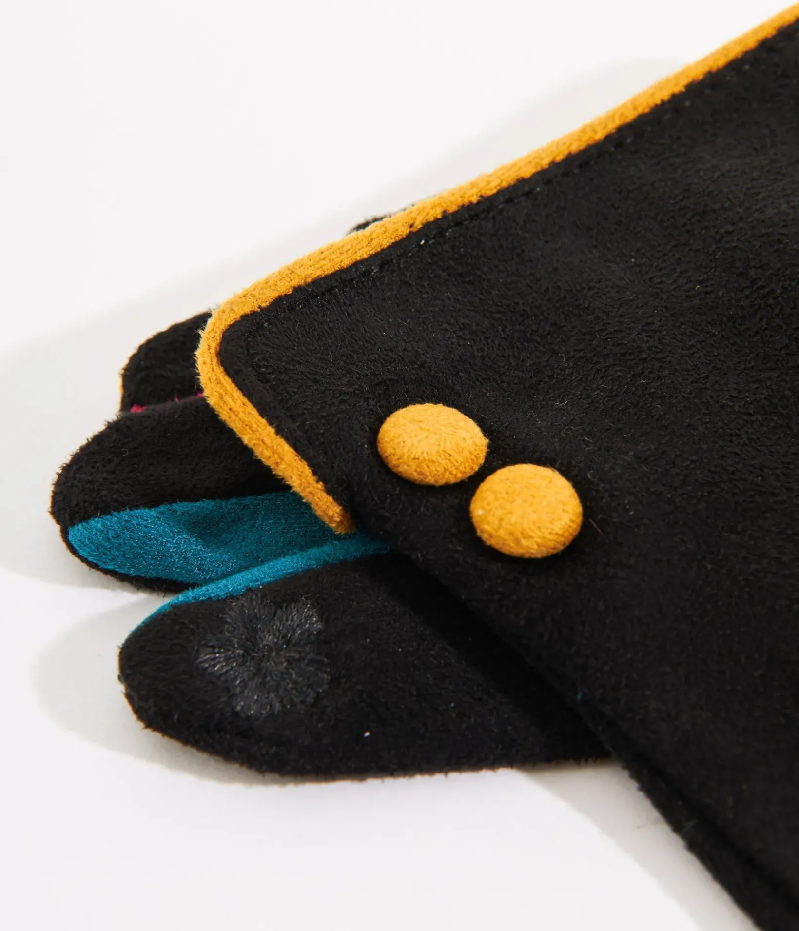 Unique Vintage Gloves & Scarves>Black & Rainbow Finger Gloves