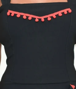 Unique Vintage Pencil|Everyday Dresses>Black & Red Cayenne Wiggle Dress
