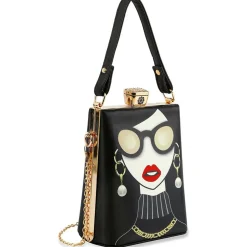 Unique Vintage Novelty Bags>Black Retro Art Deco Petite Handbag