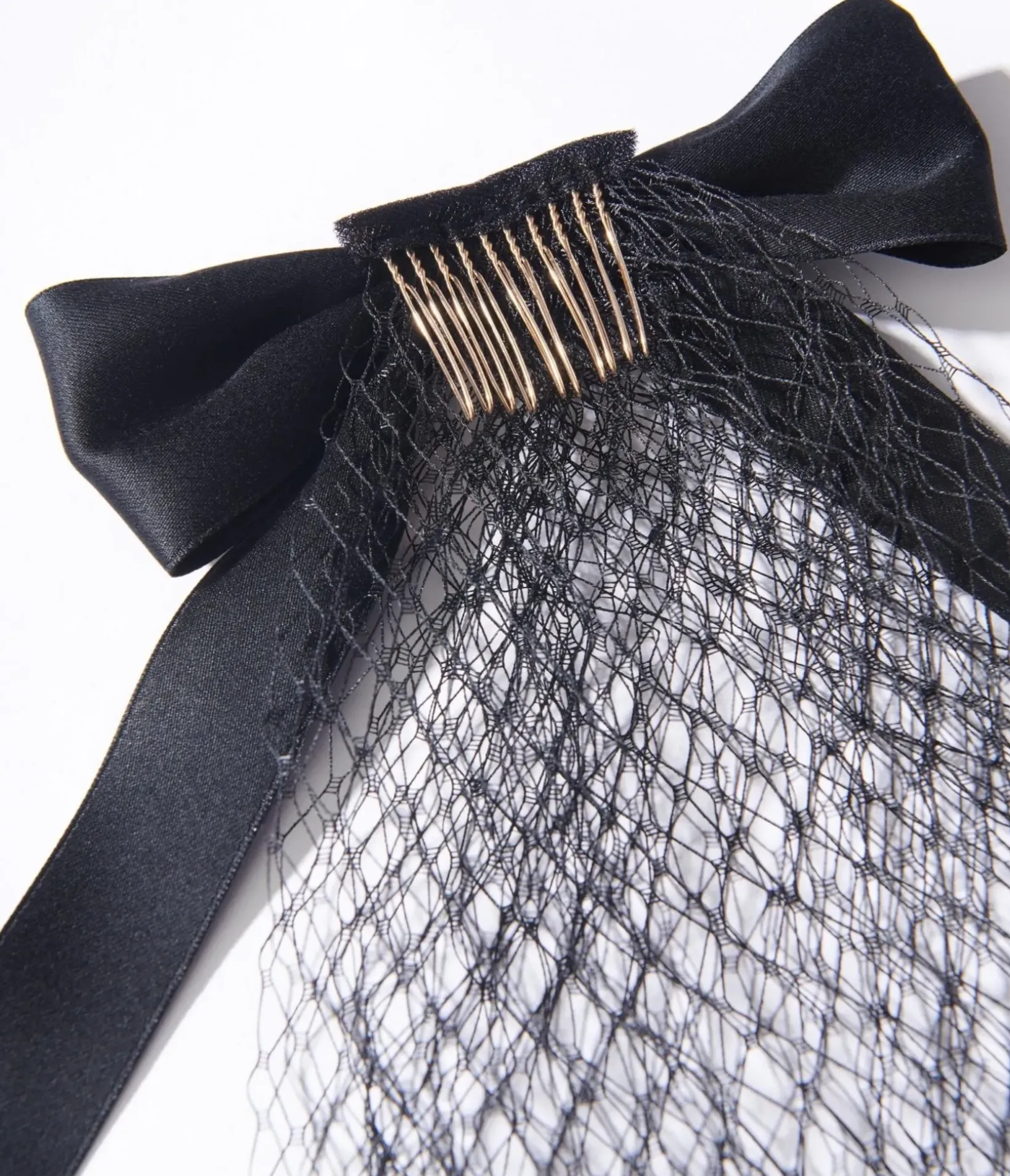 Unique Vintage Special Occasion|Wedding Accessories>Black Ribbon Veil