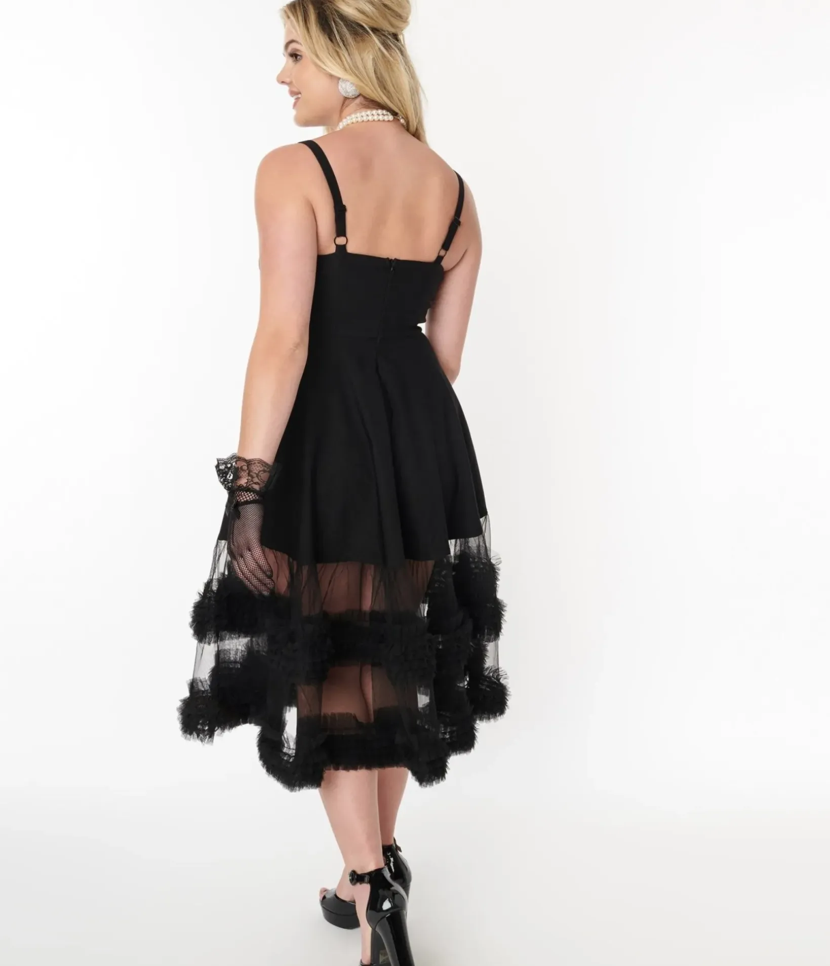Unique Vintage Swing|Swing>Black Roman Holiday Tulle Swing Dress