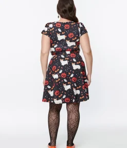 Unique Vintage Fit & Flare|Pocket Dresses><noscript><img width=