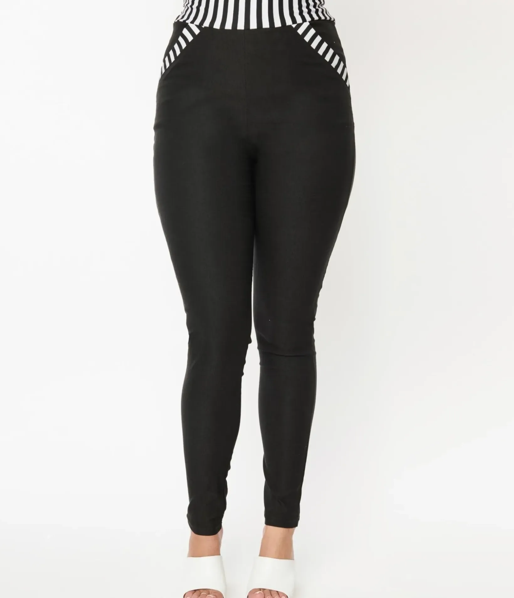 Unique Vintage Pants|Pants>Black & Striped Contrast Showtime Pants