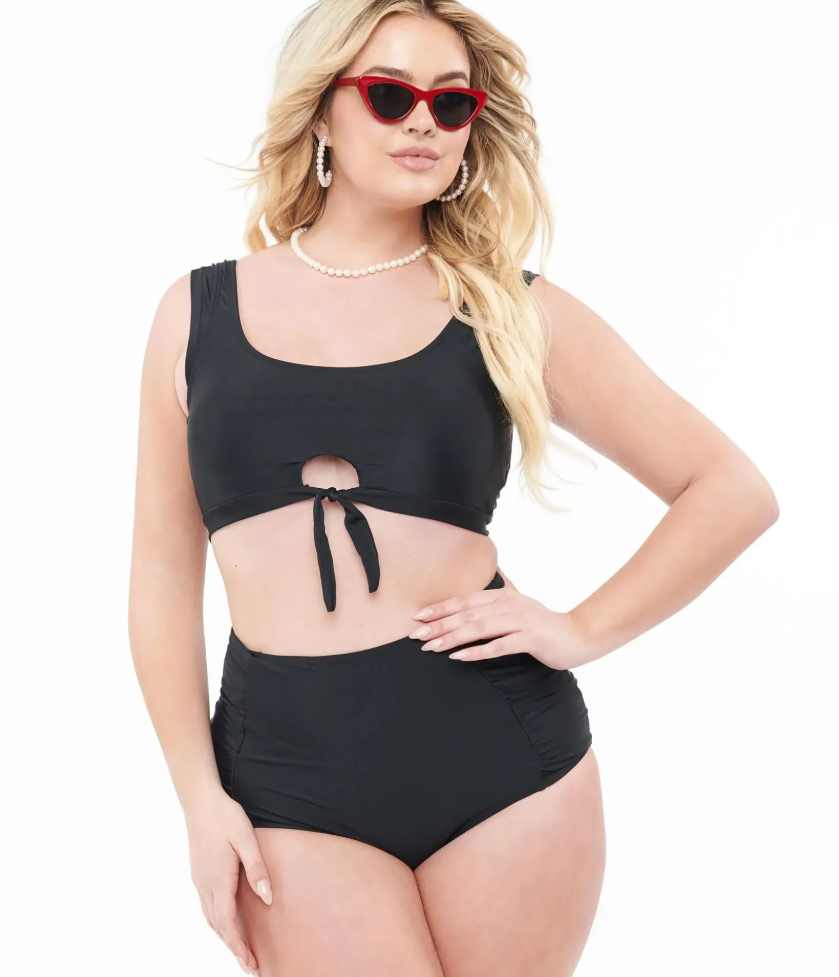 Unique Vintage Two Piece Swim|Two Piece Swim>Black Two Piece Swim Set