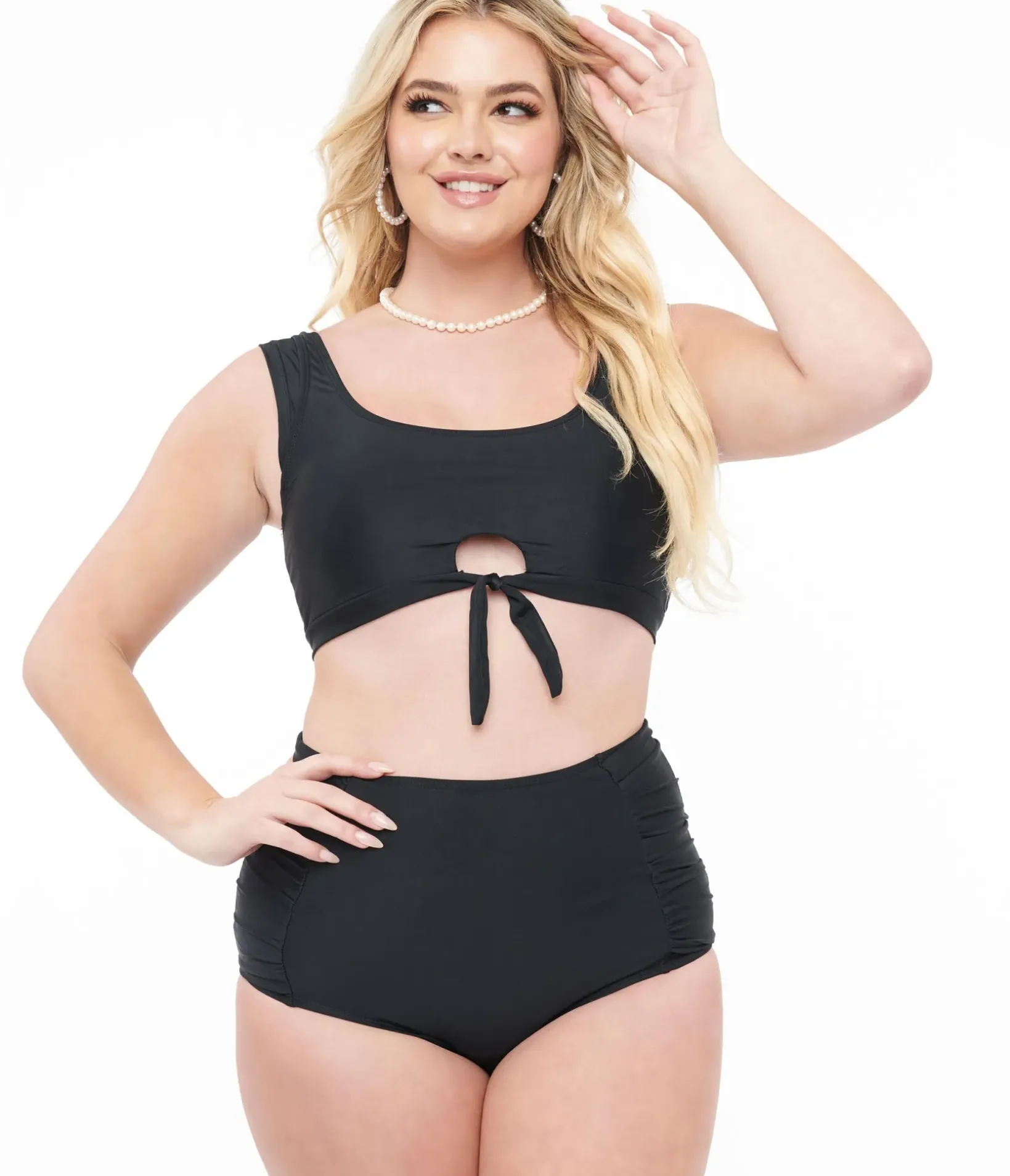 Unique Vintage Two Piece Swim|Two Piece Swim>Black Two Piece Swim Set