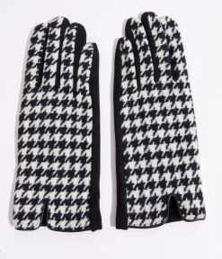 Unique Vintage Gloves & Scarves>Black & White Houndstooth Gloves