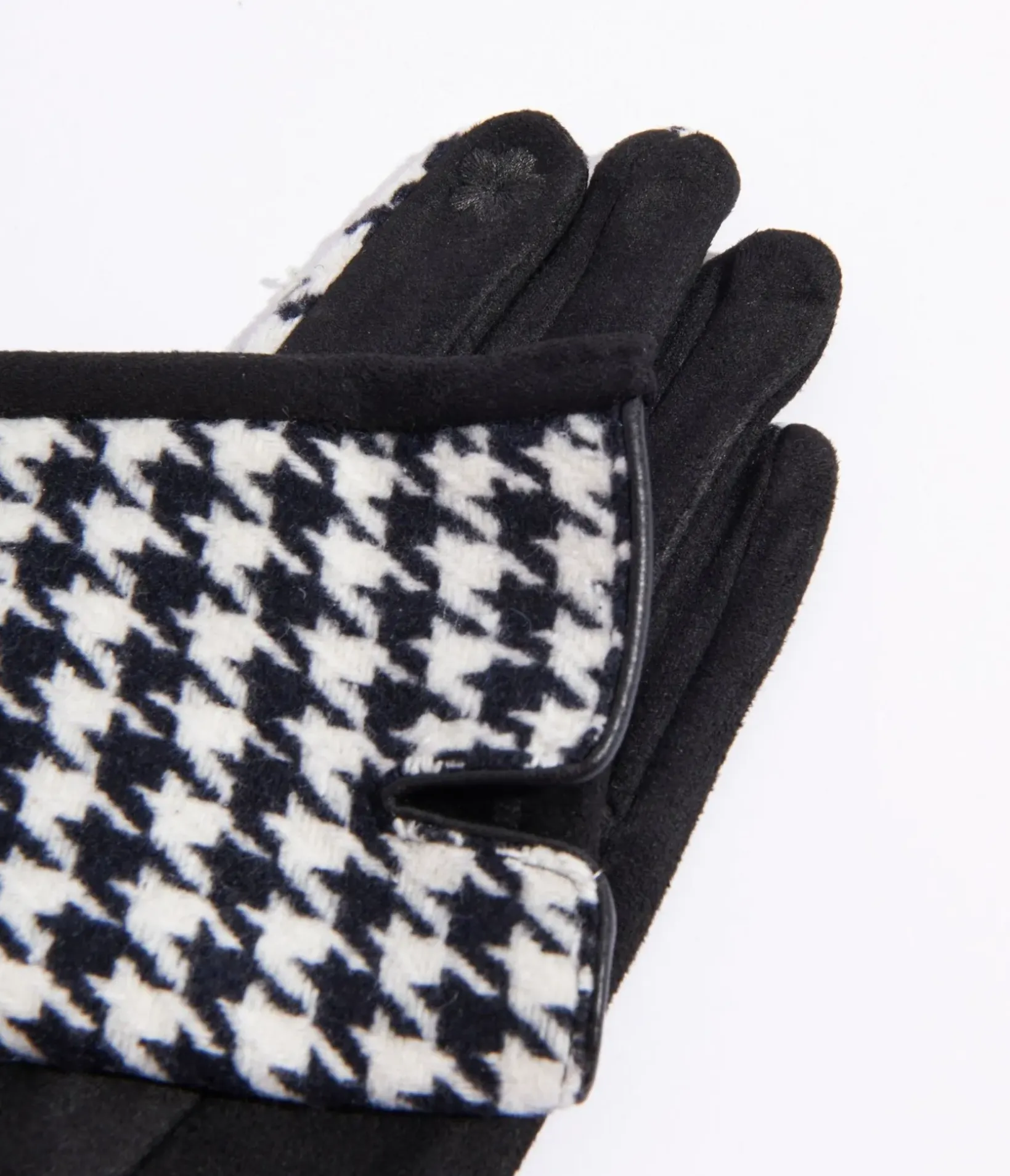 Unique Vintage Gloves & Scarves>Black & White Houndstooth Gloves
