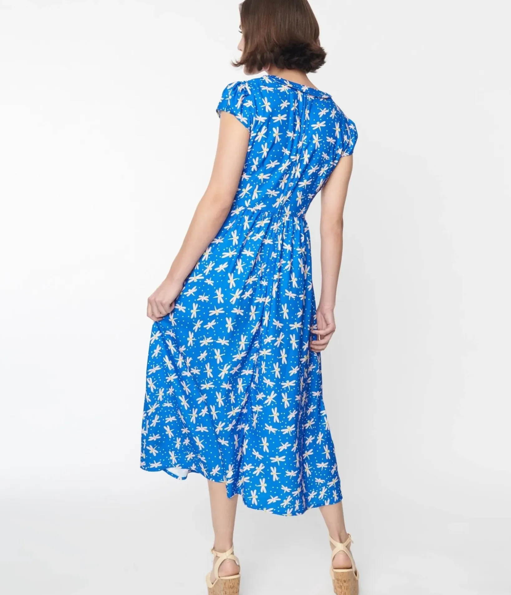 Unique Vintage Midi|Everyday Dresses>Blue Dragonfly Heather Midi Dress