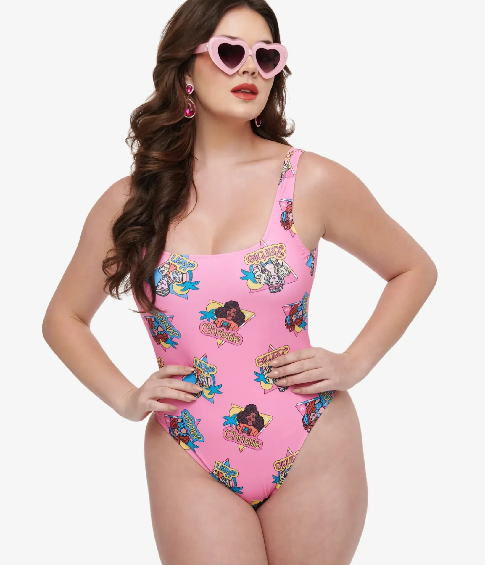 Unique Vintage One Piece Swim|One Piece Swim>Cakeworthy Pink Barbie California Dream One Piece Swimsuit