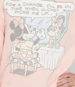 Unique Vintage Graphic Tees|All Things Pink>Cakeworthy Pink Minnie Mouse Comic Collared Sweatshirt