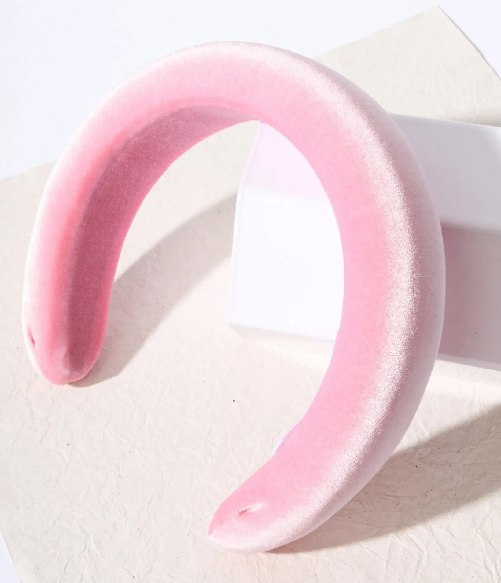 Unique Vintage All Things Pink|Headbands>Candy Pop Pink Velvet Padded Blair Headband