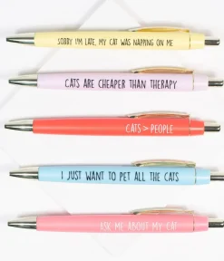 Unique Vintage Gift Under $20|Stationary>Cat Lovers Pen Set