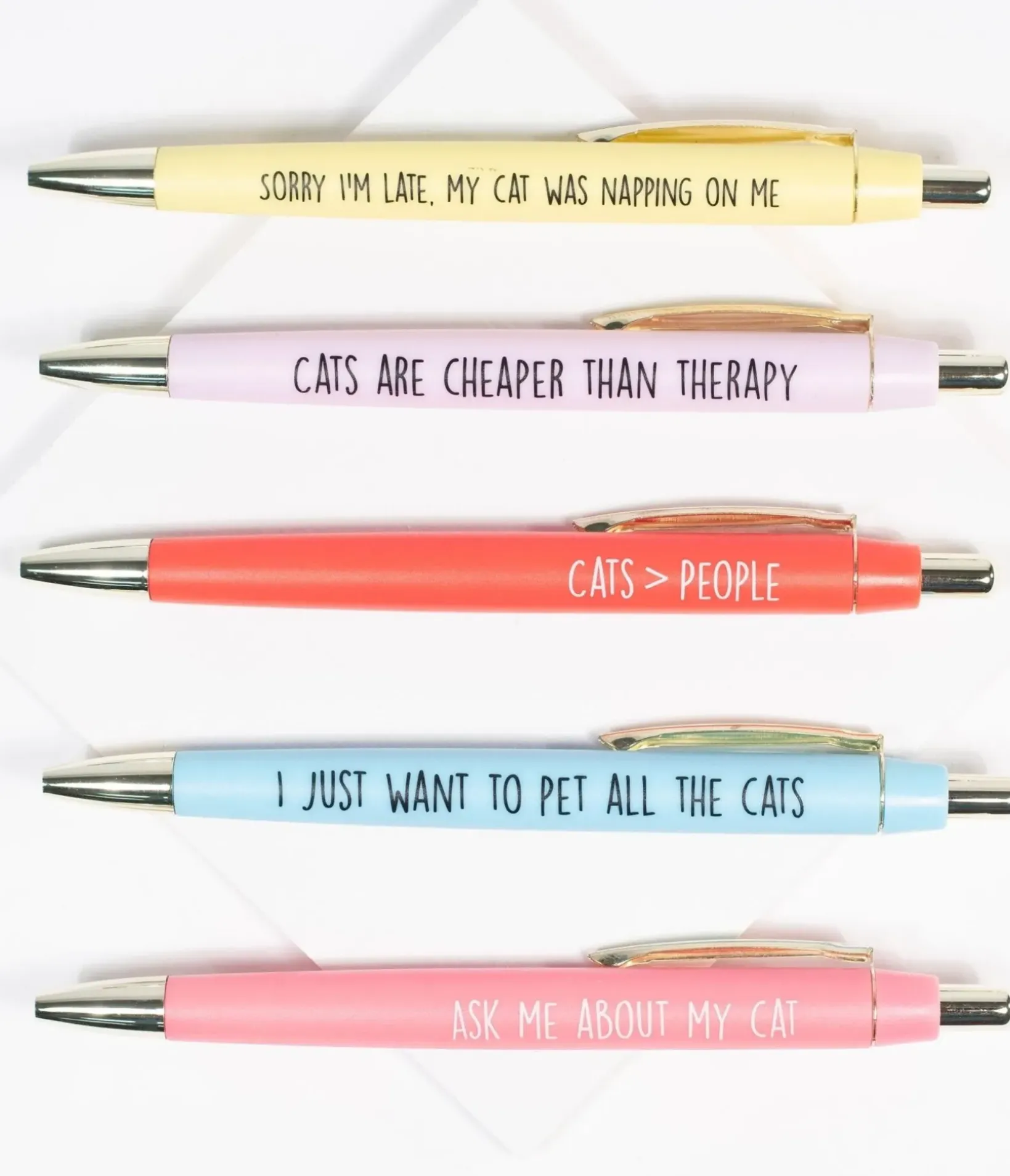 Unique Vintage Gift Under $20|Stationary>Cat Lovers Pen Set