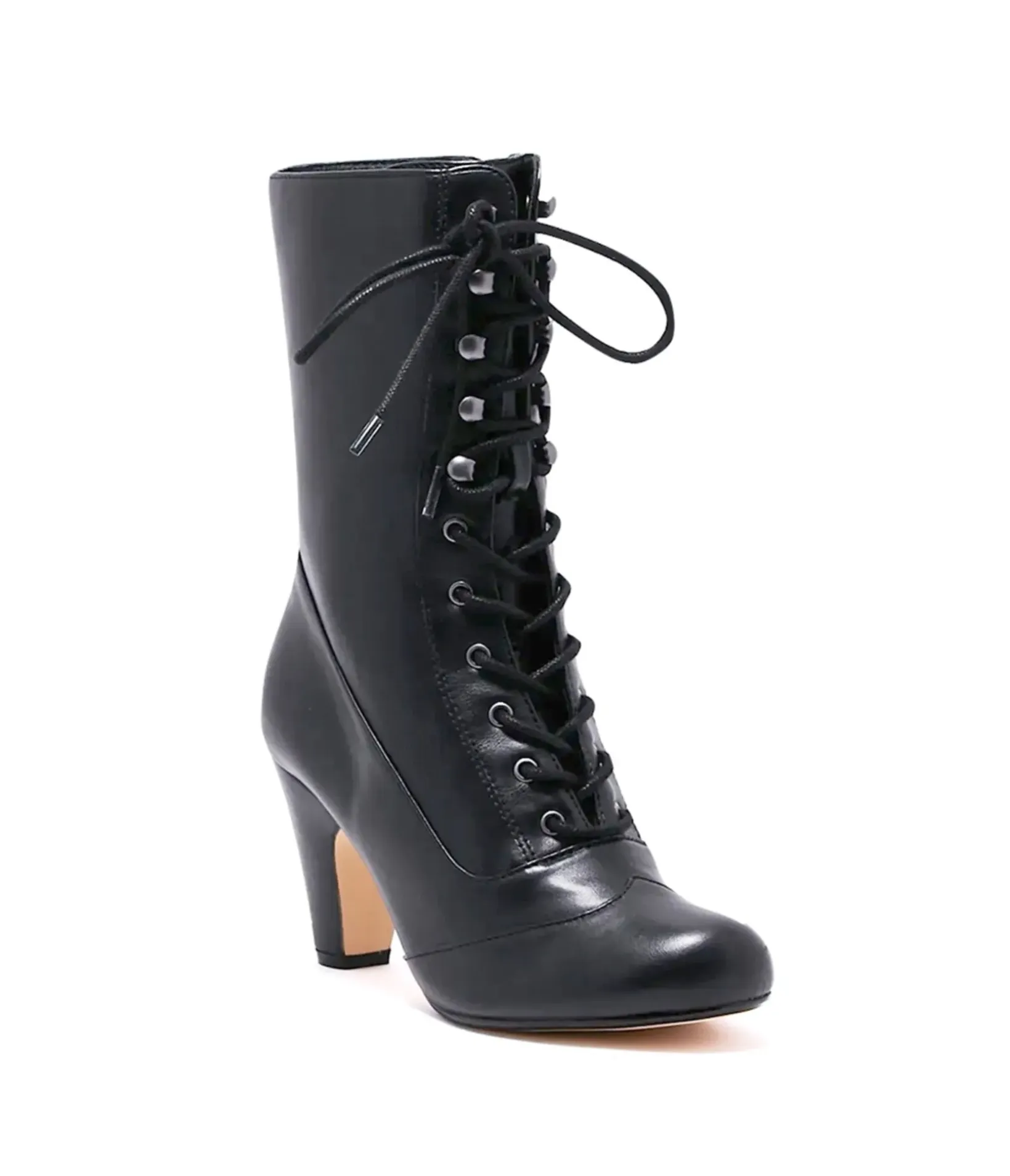 Unique Vintage Boots>Chelsea Crew Black Leatherette Victorian Claire Boots
