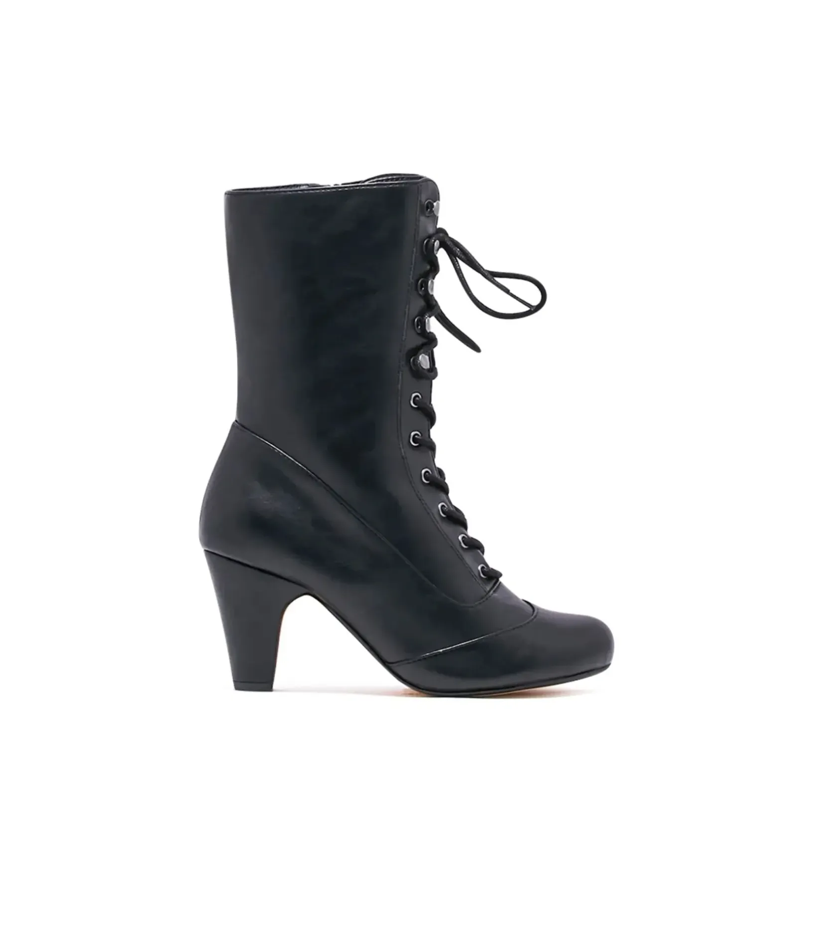Unique Vintage Boots>Chelsea Crew Black Leatherette Victorian Claire Boots